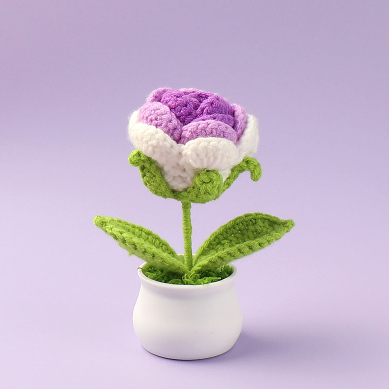 完成品クロスボーダーニットウールひまわり鉢植え造花研究デスクトップ装飾品卒業子供の日の小さなギフト|undefined