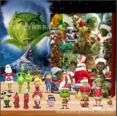 Caja ciega de Halloween transfronteriza Día del Juicio Final Navidad Grinch cuadro ciego de pánico Caja ciega de 24 días calendario de Cuenta regresiva