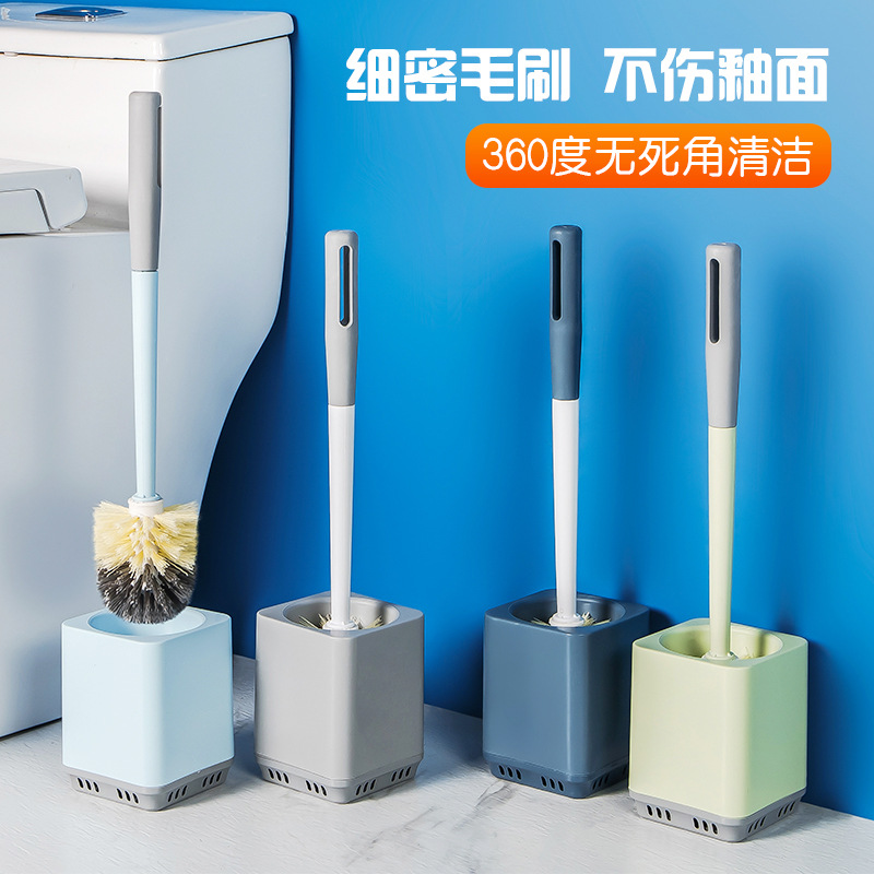 Toilet Brush Set Scrubbing Toilet 360-degree Cleaning Brush Household Toilet Dredging Brush Round Head Brush