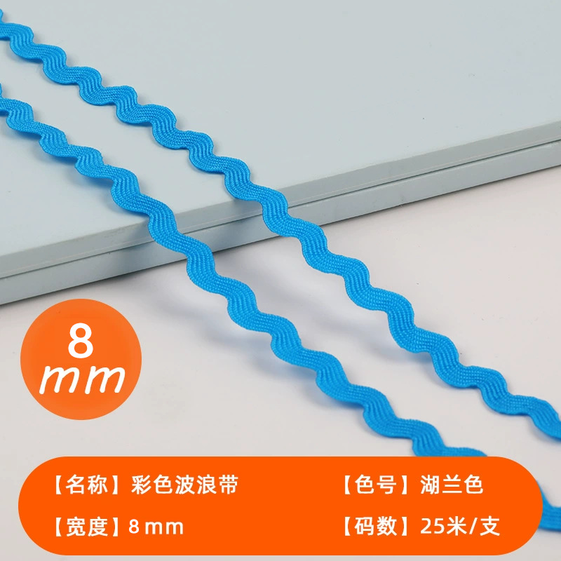 Spot venta directa 8mm color marinero borde curvo onda línea curva correas marinero S cinturón encaje