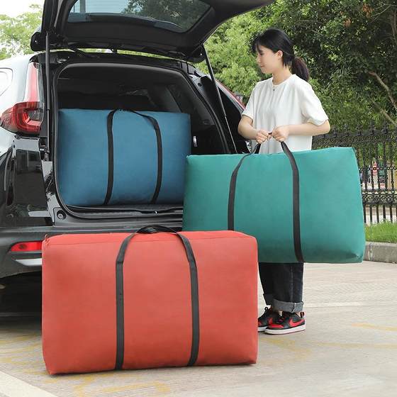 Moving Bag Storage Bag Canvas Portable Snakeskin Pocket Solid Luggage Bag Large Capacity Sack Woven Bag