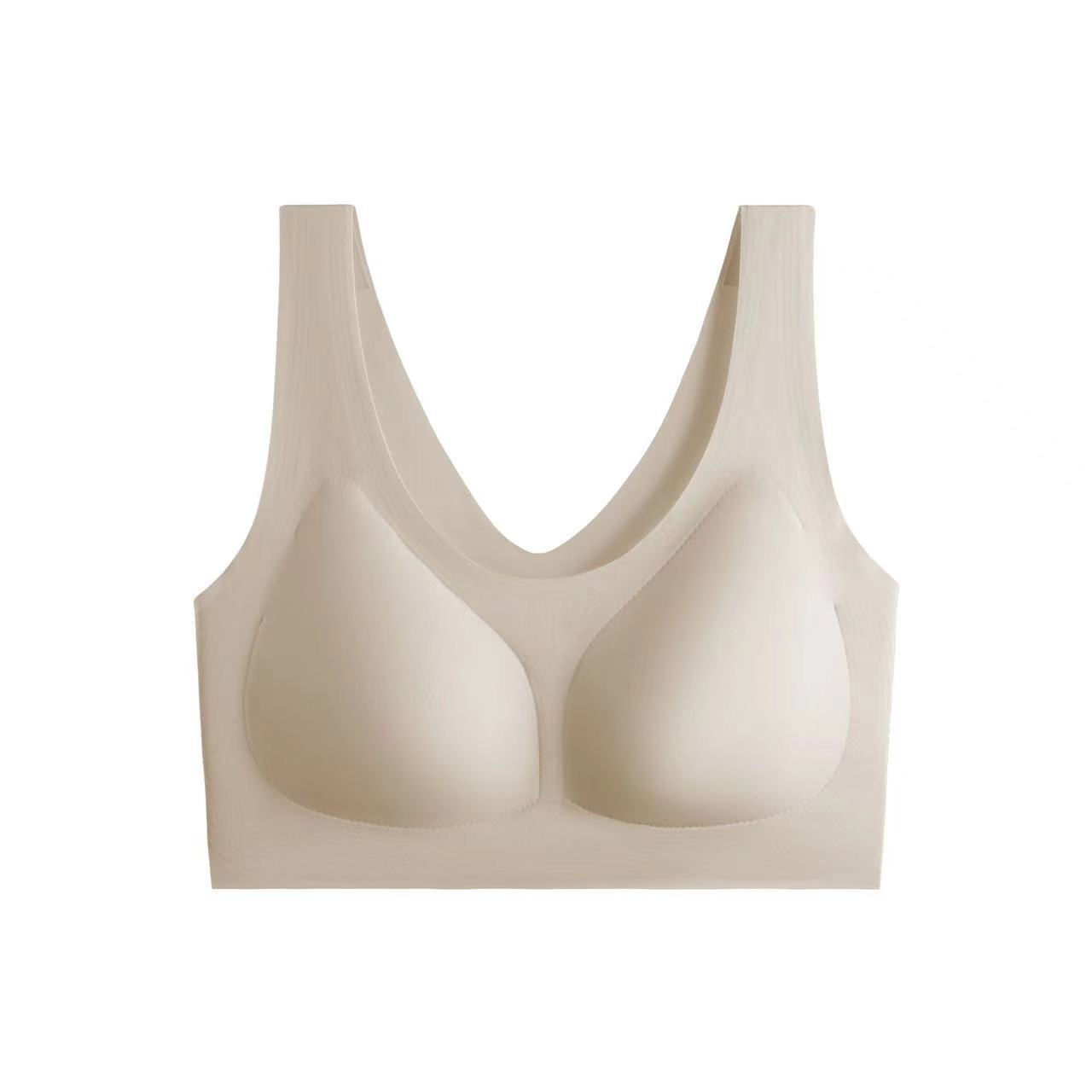 Nueva ropa interior deportiva de mujer sin marcas en forma de U envuelta en el pecho sin anillo de acero para evitar que la luz se reúna y se reúne en el pecho bra
