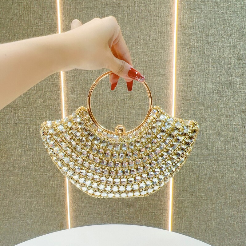 New Cross-border Banquet Bag Women's Banquet Bag Crossbody Hand Bag Small Chanel Style Diamond Elegant Shoulder Bag