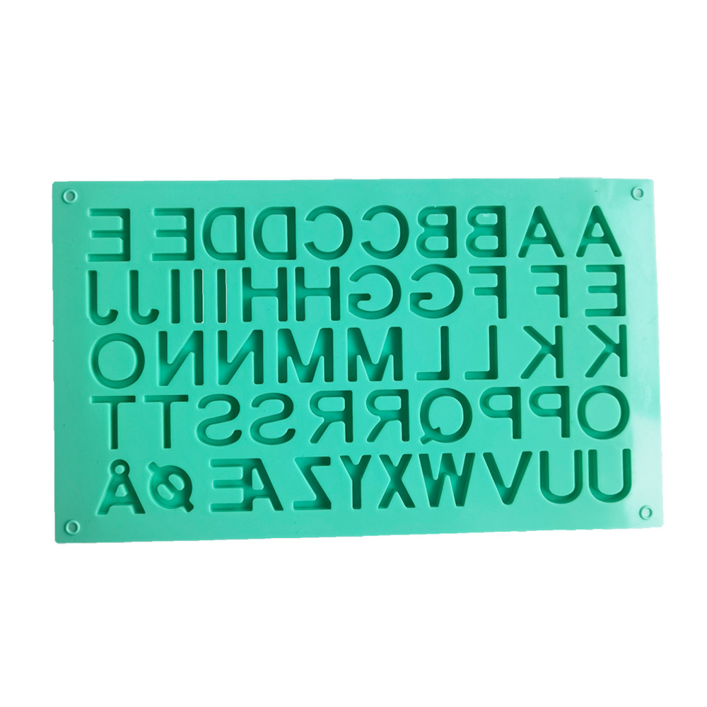 Dobles letras de chocolate transversal 199 molde de silicona pastel helado pudín molde de postre jabón utensilios