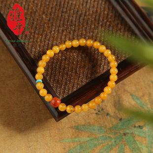 Natural Beeswax Multi-treasure Fine Bracelet Turquoise South Red Beaded Bracelet high quality Light Luxury Full Honey Bracelet Gift