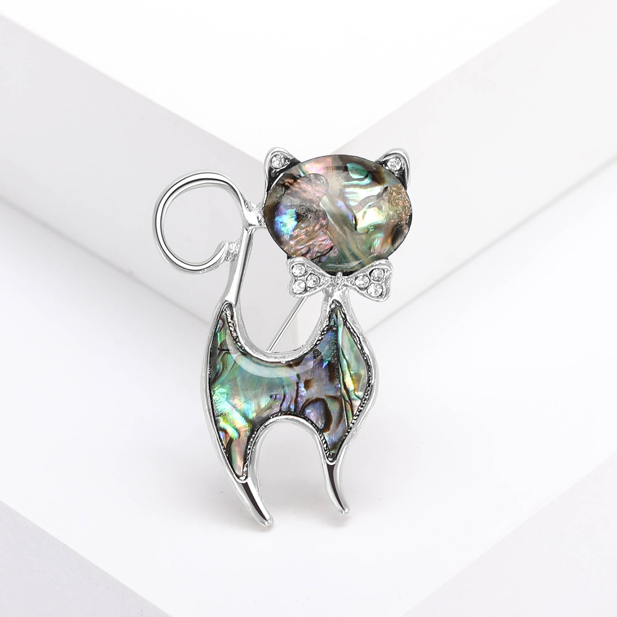 Street, Shopping Occasion Retro Pin Cat Fish Alloy Shell Abalone Shell Women's Brooches