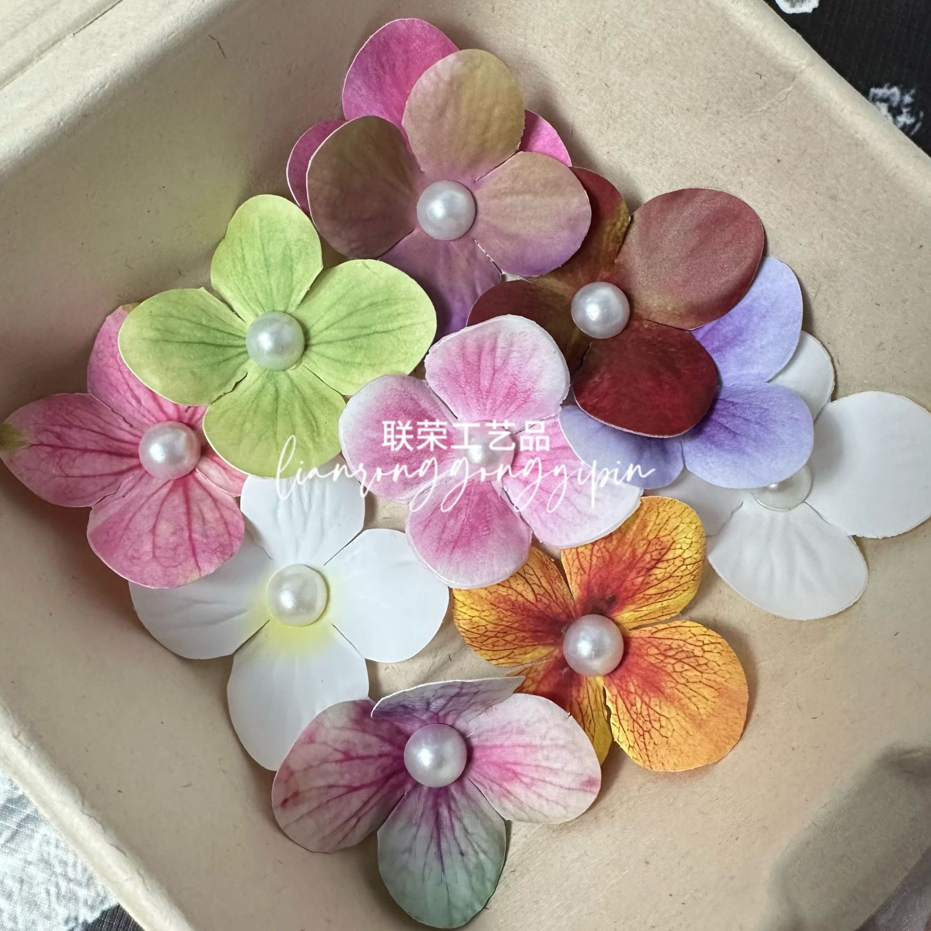 Imitation flower pearl flower red book explosions net red hair clip diy hand gift hydrangea headdress shoe flower wholesale