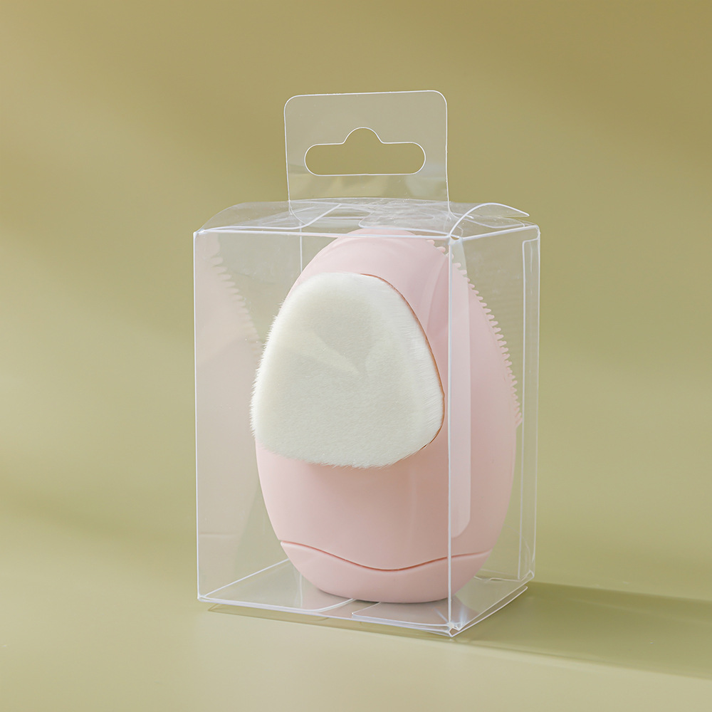 Herramientas de belleza al por mayor transfronterizas cintura pequeña herramienta de cepillo de cara de silicona suave de doble cara de pelo cepillo de limpieza facial cepillo de cara