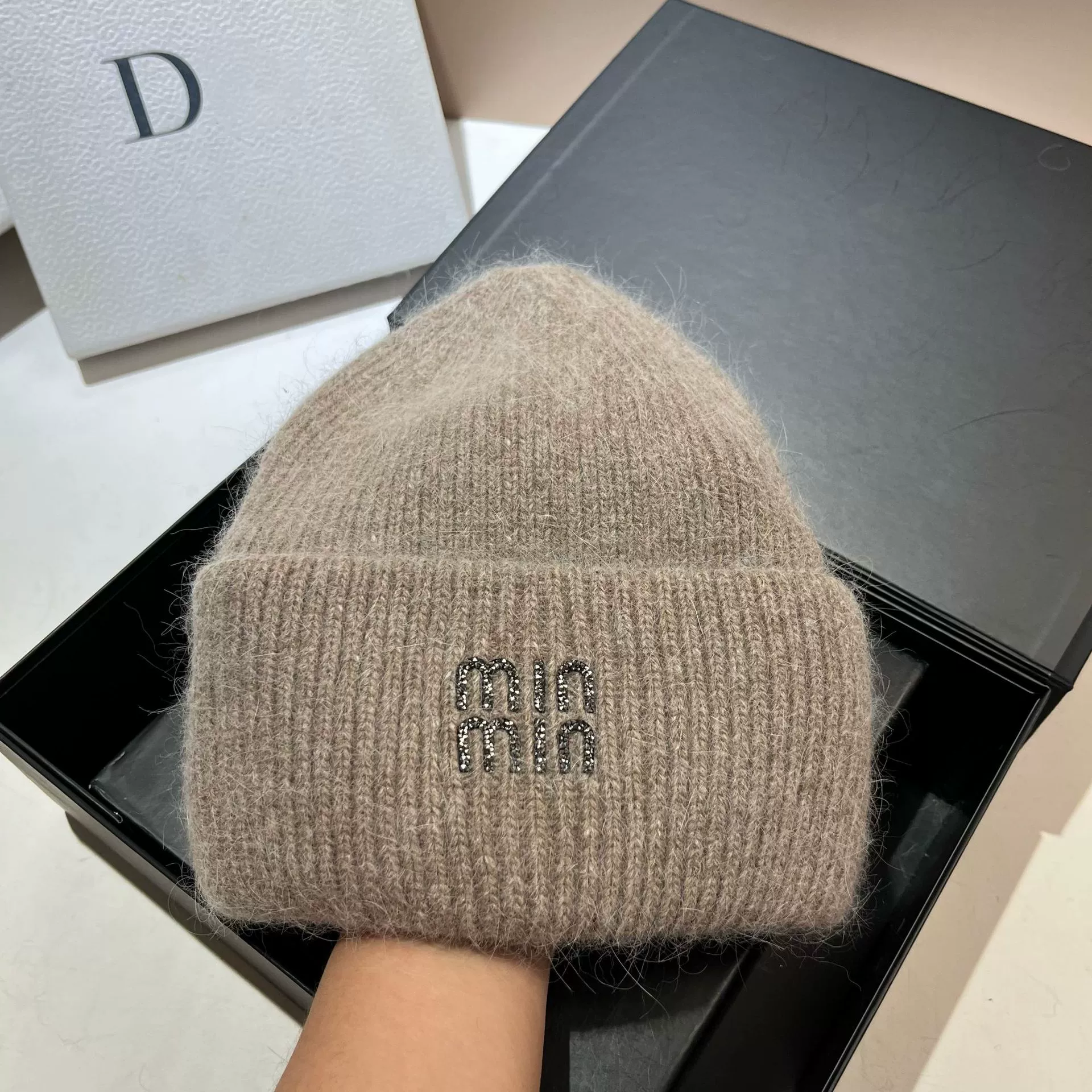 Keep warm velvet knitted hat, Korean style, increased thickness