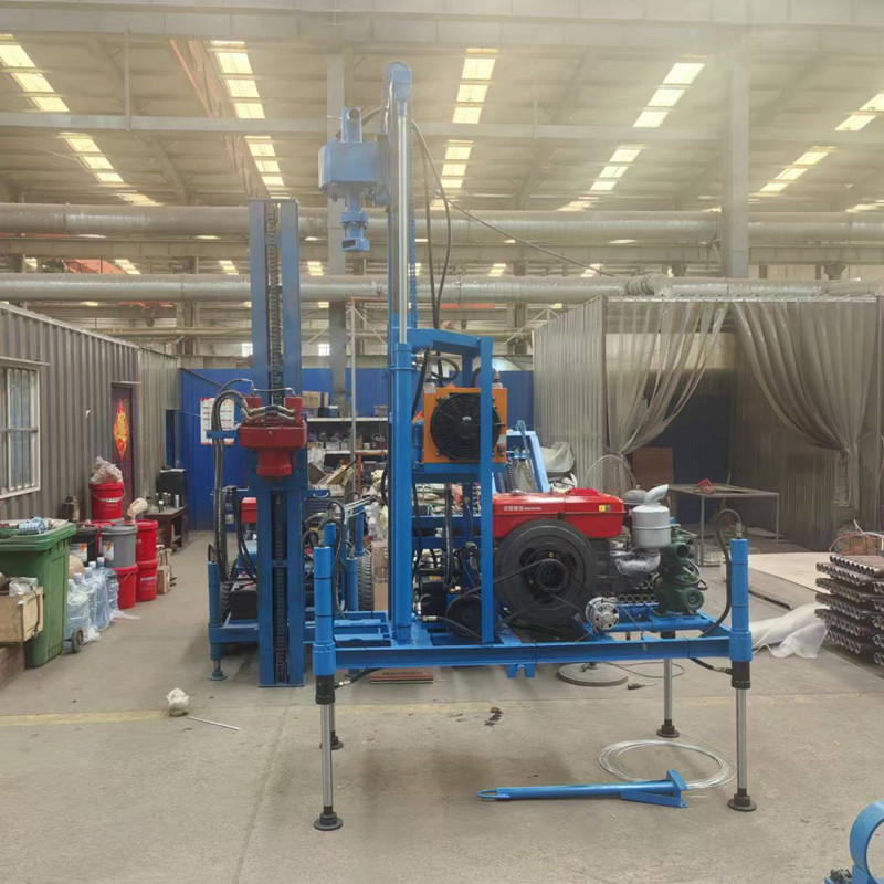 柴油液压打井机 农用灌溉150米钻井机 轮式大孔径液压钻井机配件