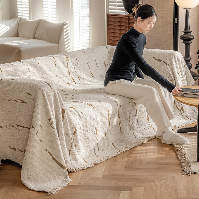 2024 nueva toalla de sofá de cuatro estaciones anti-gato universal rascar sensación de alto nivel de toda la cubierta de tela de sofá cubierta de manta de envoltura