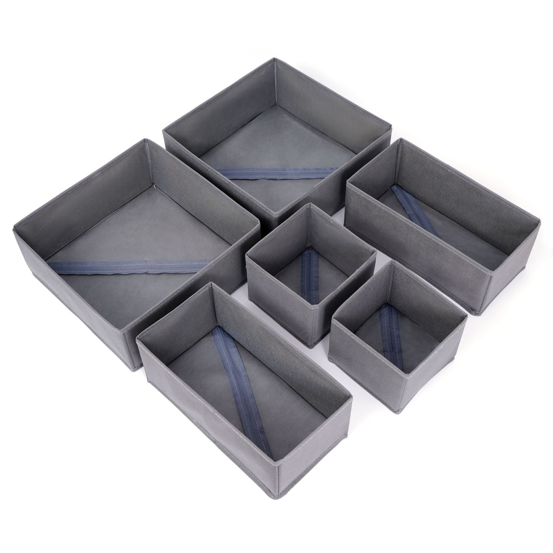 Ropa interior no cubierta TELA ESCOCESA sujetador de escritorio ropa interior calcetines caja de almacenamiento cajón organizador caja de almacenamiento conjunto de seis piezas