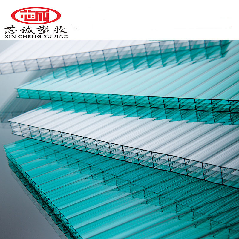 厂家供应聚碳酸酯四层中空板 多层结构20mmPC中空板 PC四层阳光板