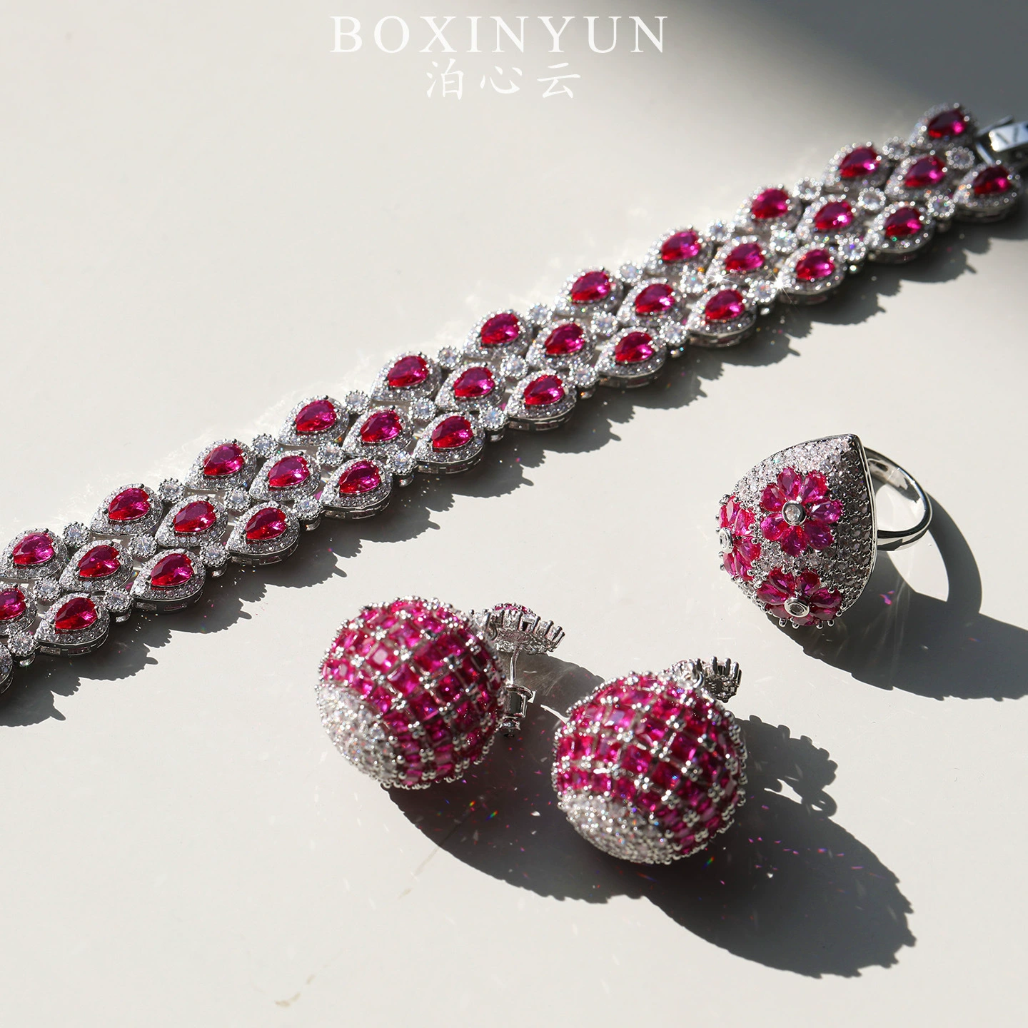 泊心云 Fashionable elite necklace, ring, earrings, jewelry, accessory
