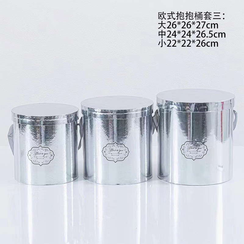 Embalaje de ramo, barril de abrazo, tarjeta de papel impermeable gruesa, caja de flores portátil, material de embalaje de flores, floristería, barril de abrazo floral