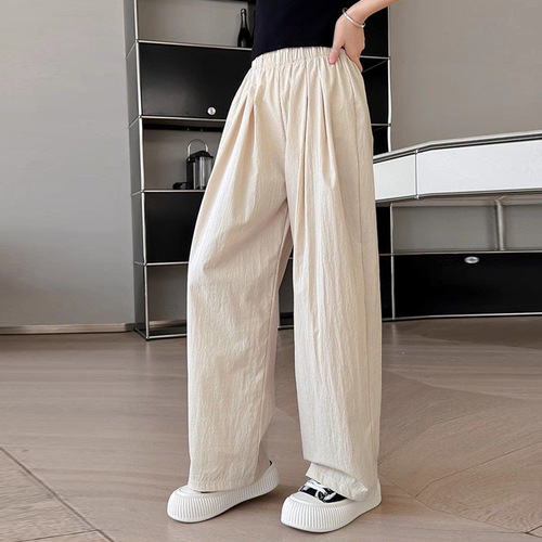 Girls' Pants Summer Thin Women's Big Kids Children's Summer Casual Loose Straight Simple Anti-Mosquito Wide Leg Pants Yamamoto Pants