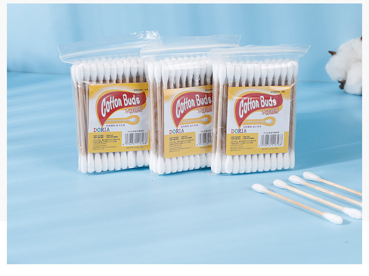 化妆卸妆清洁两用棉签,一次性圆头耳勺棉签,双头木棒,掏耳,盒装棉签