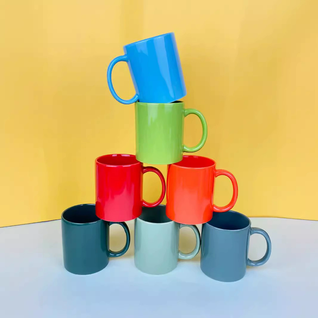  Customized color ceramic cups, color glaze mug, water cup, coffee cup, straight ceramic water cup, coffee cup