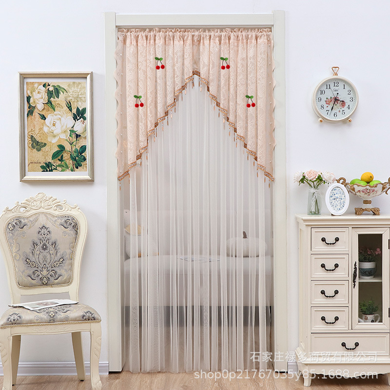 Lace Door Curtain Partition Curtain Bedroom Home Punch-Free Girl Princess Romantic French Small Curtain Anti-Mosquito Gauze Door Curtain Lace Door Curtain Partition Curtain Bedroom Home Punch-Free Girl Princess Romantic French Small Curtain Anti-Mosquito Gauze Door Curtain