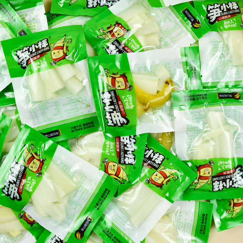 Pickled Bamboo Shoots in Small Packaging - Crispy Snack, Instant Food, Nostalgic Pop Snack, Approx. 40 Pounds per Box, Wholesale