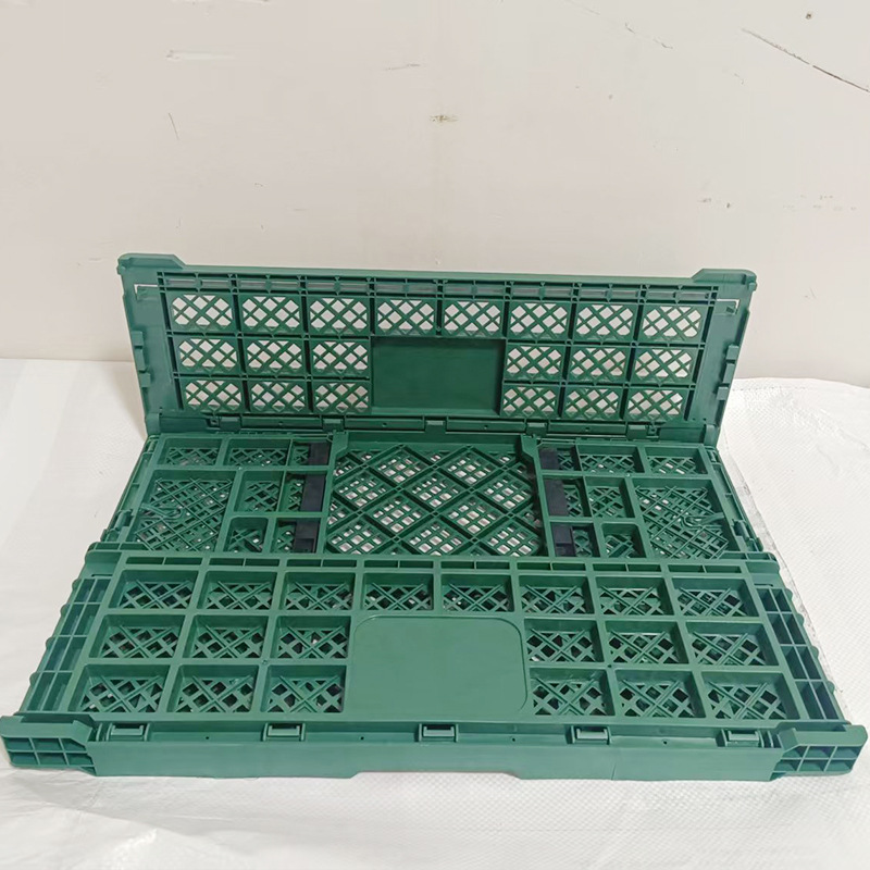 Cesta plegable de plástico engrosada, caja de almacenamiento de transporte de rotación de frutas y verduras, estante de exhibición de tienda de frutas de supermercado, apilador de estantes