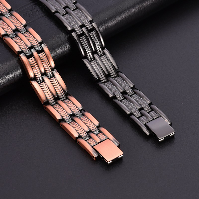 European and American cross-border best-selling antique red copper magnetic bracelet, vintage fashion, fully magnetic, detachable couple's bracelet wholesale European and American cross-border best-selling antique red copper magnetic bracelet, vintage fashion, fully magnetic, detachable couple's bracelet wholesale