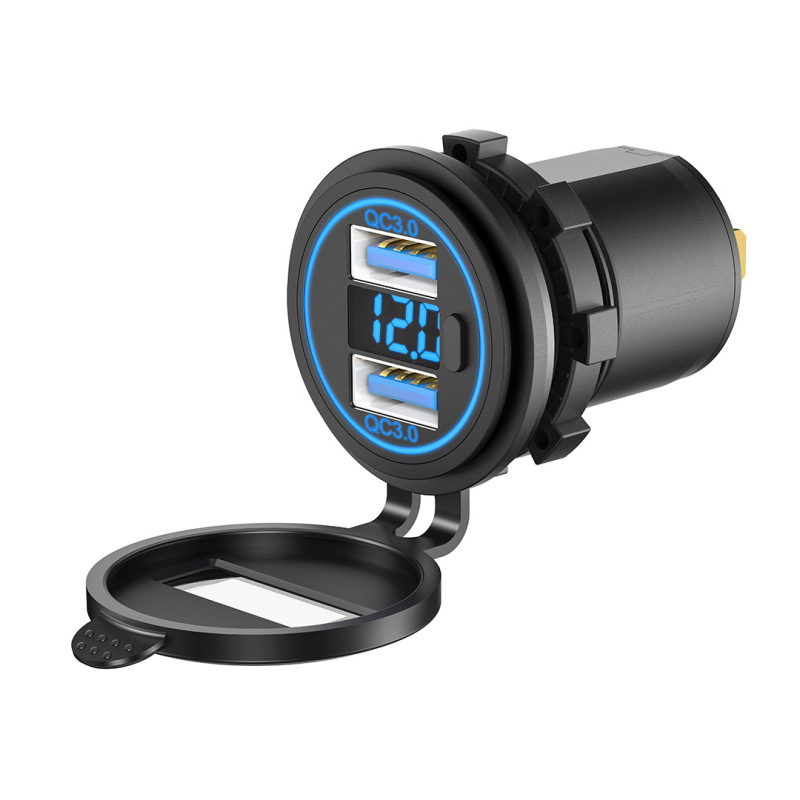 房车汽车游艇大巴车改装 QC3.0+双PD闪充 改装车充QC3.0三端口|undefined