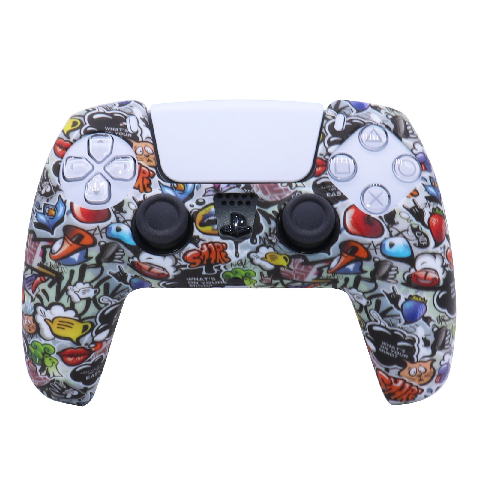 PS5 funda de silicona GamePad funda de silicona camuflaje marca de agua funda protectora aceite spray sensación acuarela caso PS5 Accesorios