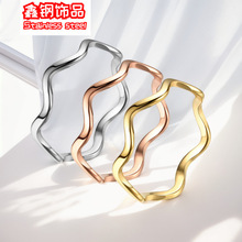 轻奢ins钛钢戒指女款不掉色设计感小众韩国嘻哈爆款女细素圈ins风