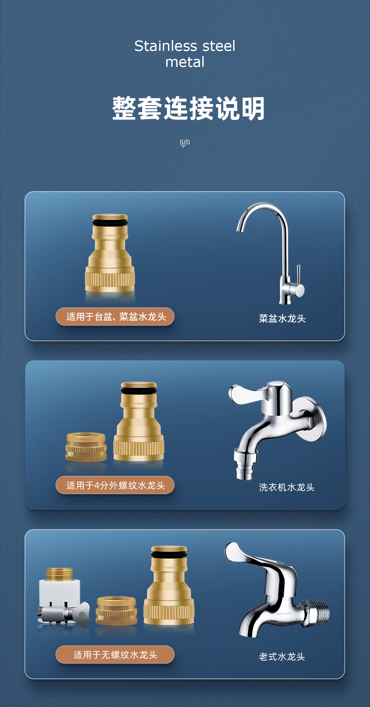 Metal high-pressure watering gun for washing cars and rinsing floors, hose for connecting to tap water, storage rack for home use