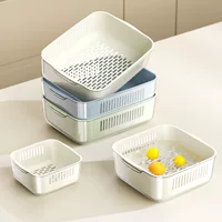 Double-layer drying rack, set, plastic basket, simple and elegant design