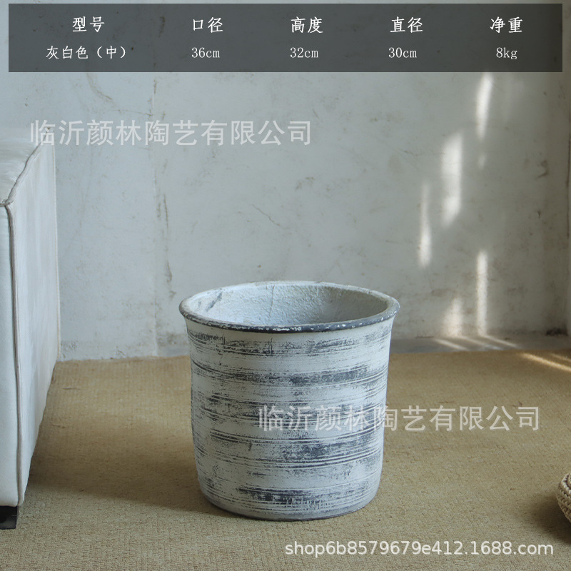 Terrizaje de cemento de gran calibre plantación de árboles maceta gran casa sala de estar hotel verde paquete suave patio villa decoración maceta