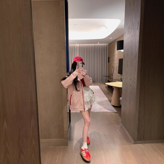 25春夏新款小众设计连帽抽绳宽松防风户外登山服冲锋衣外套女款