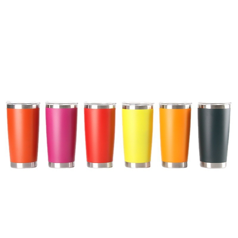 Taza de automóvil de color transfronterizo 304 taza de aislamiento de vacío de acero inoxidable de doble capa resistente a caídas portable de aislamiento de frío taza recta