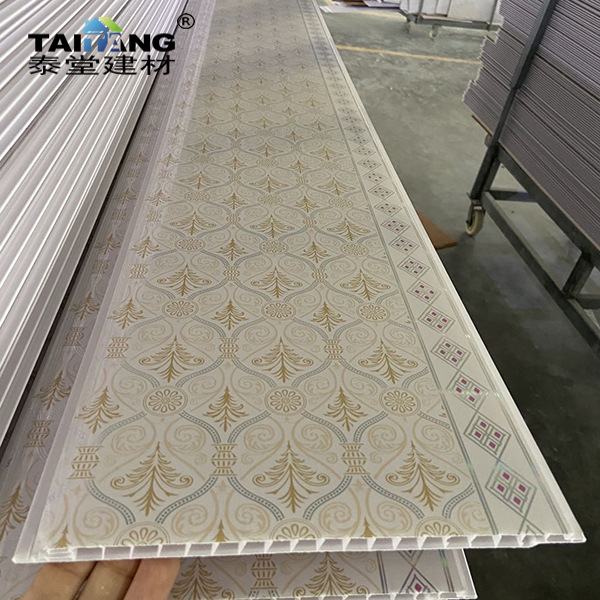 250MM * 8MM revestimiento de grano de madera placa de ranura cóncava protección del medio ambiente fuelle de techo techo PVC fabricante precio especial