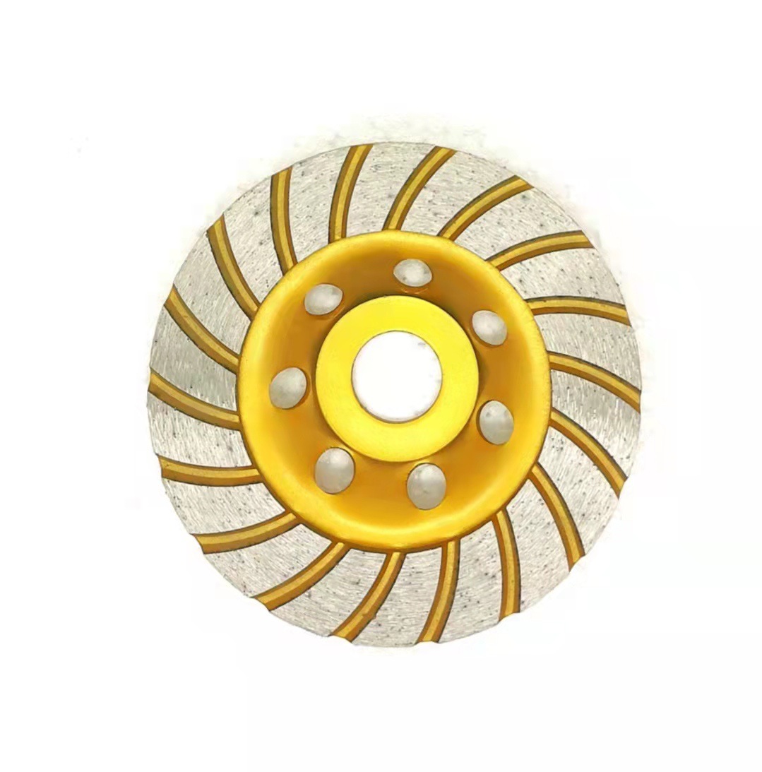 Rueda de diamante Disco de molienda de tipo tazón en stock Diente de doble fila Diente de turbina Diente de una sola fila Diente de granito Hormigón
