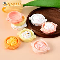 Симулятор еды играть китайский завтрак diy аксессуары животных паровые булочки кукольный дом миниатюрные украшения смолы украшения