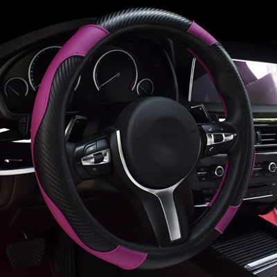 Universal for All Seasons, Cross-Border E-Commerce – Steering wheel cover - black-purple-38cm