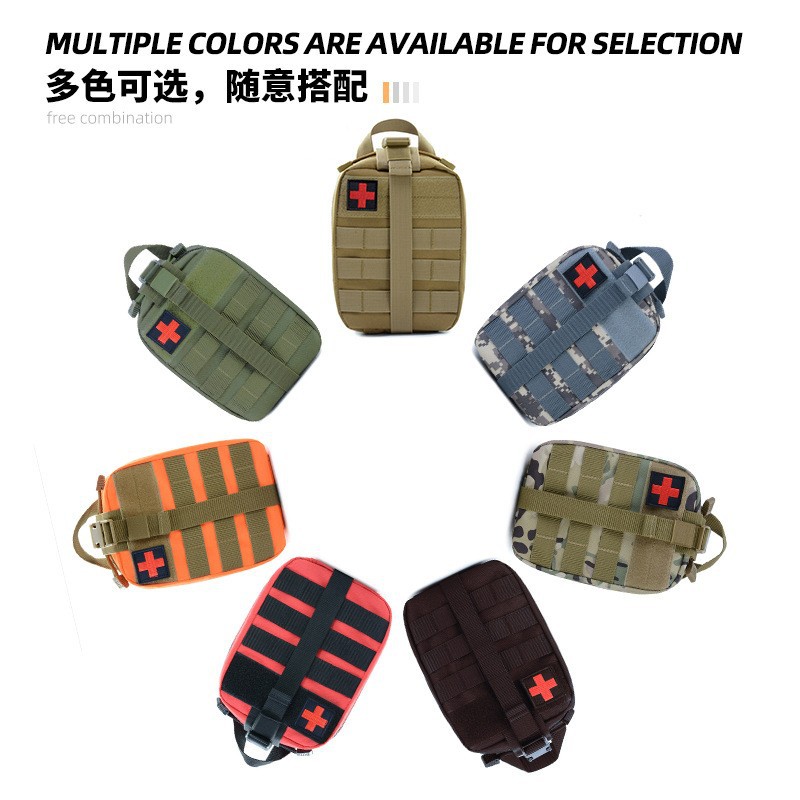 20*15 Bolsillo médico táctico al aire libre, deportes, montañismo, campo, botiquín de primeros auxilios multifuncional, tela Oxford, impermeable portátil
