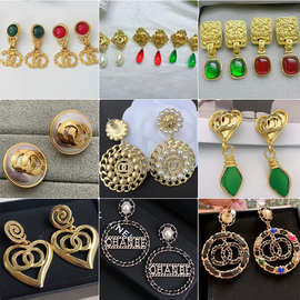 中古耳饰vintage经典耳环小香风复古夸张耳钉轻奢高级感珍珠耳夹