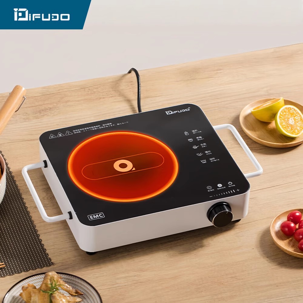 Ifudo Electric Ceramic Stove for Home Steaming and Cooking Without Picking Pots Induction Cooker Three-Ring 2200W High-Power Desktop Tea Stove