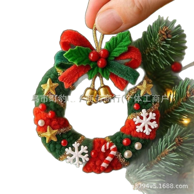 hand knitted christmas ornaments 圣诞铃铛圣诞花环圣诞树|undefined