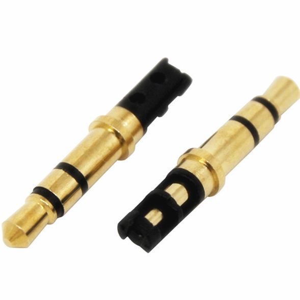 现货供应3.5镀金耳机插头 DC3.5立体插头小尾镀金 易焊锡冲盘