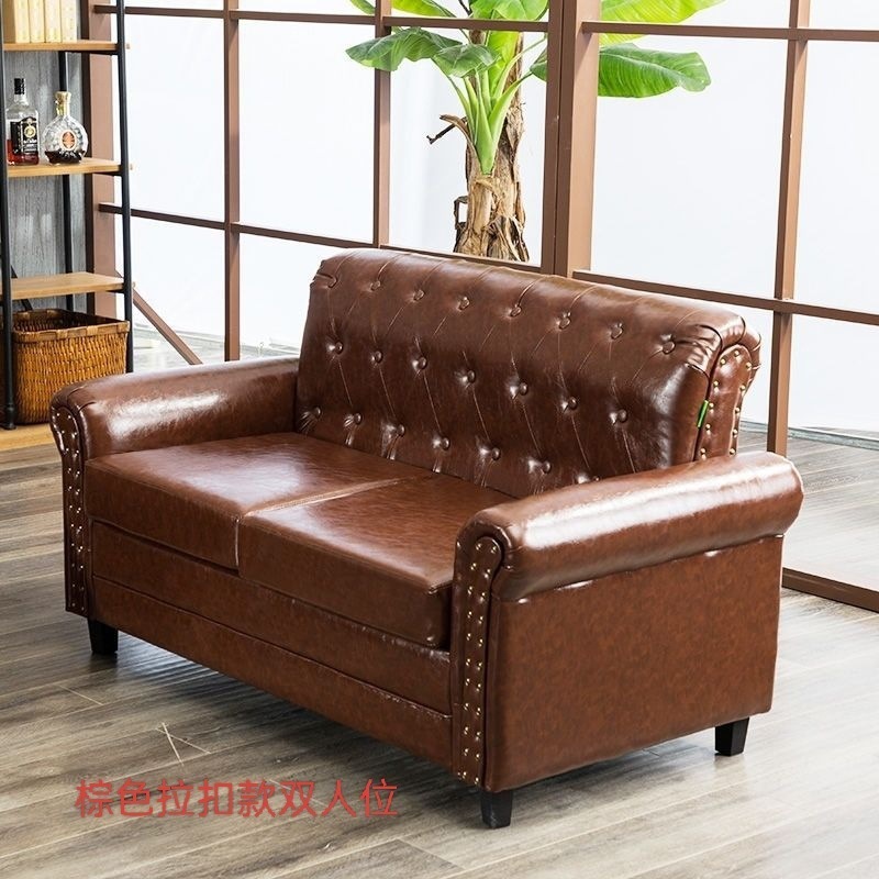 レトロアメリカンソファレストランバーコーヒーショップ衣料品店アメリカンシングルダブルトリプルソファリビングルーム小さなアパート|undefined