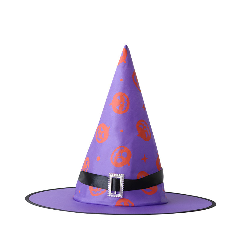 Halloween sombrero luminoso atmósfera diseño accesorios asistente sombrero decoración colgante impresión LED asistente bruja sombrero