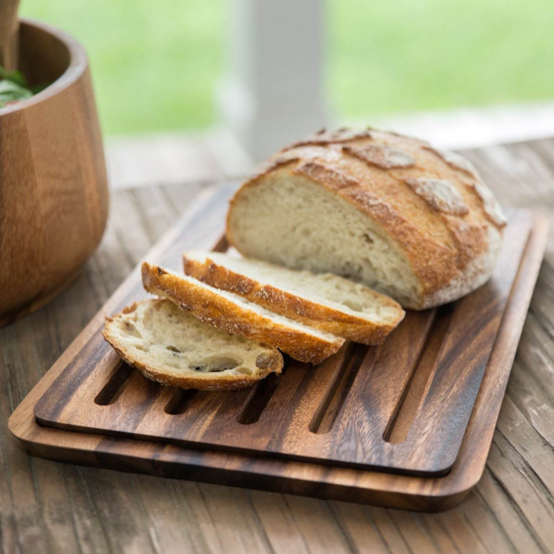 Tablero de pan de madera tablero de pan de mesa multifuncional tablero de corte de pan de madera tablero de corte de palo conveniente