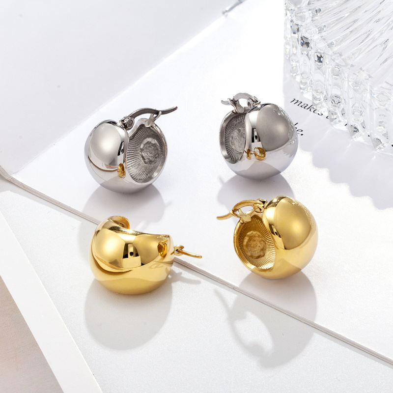 15g Weight Earrings Classification 1 Pair Quantity Daily Occasion 1 Pair Simple Style Solid Color Titanium Steel Earrings