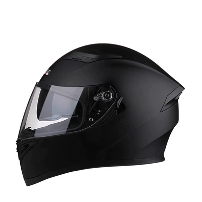 Retro Motorcycle Ais Full-Face Helmet – Motosiklet kaskı (dəbilqə) - elegant-black-with-transparency-m