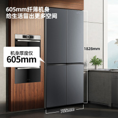 新飛 (Frestec)410リットル十字門超薄冷蔵庫一級インバータ風冷無霜BCD-410WK