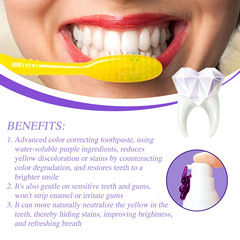 OUHOE 紫色煥白牙膏 清潔牙漬呵護牙齦潔白口腔口氣清新炫白牙膏